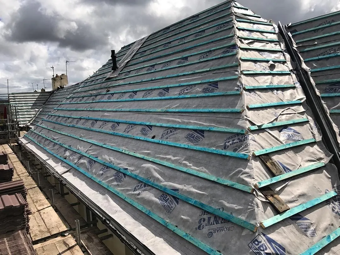 Re-roof underlay laid, Wyre Forest